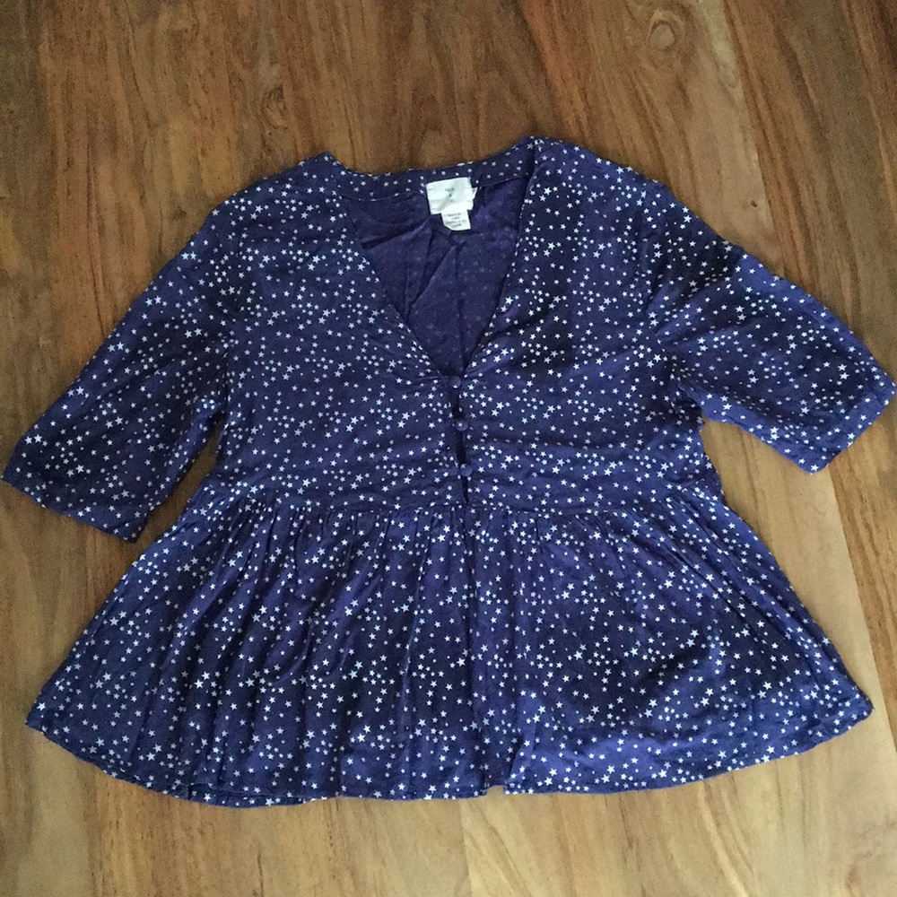 Short sleeve star print blouse